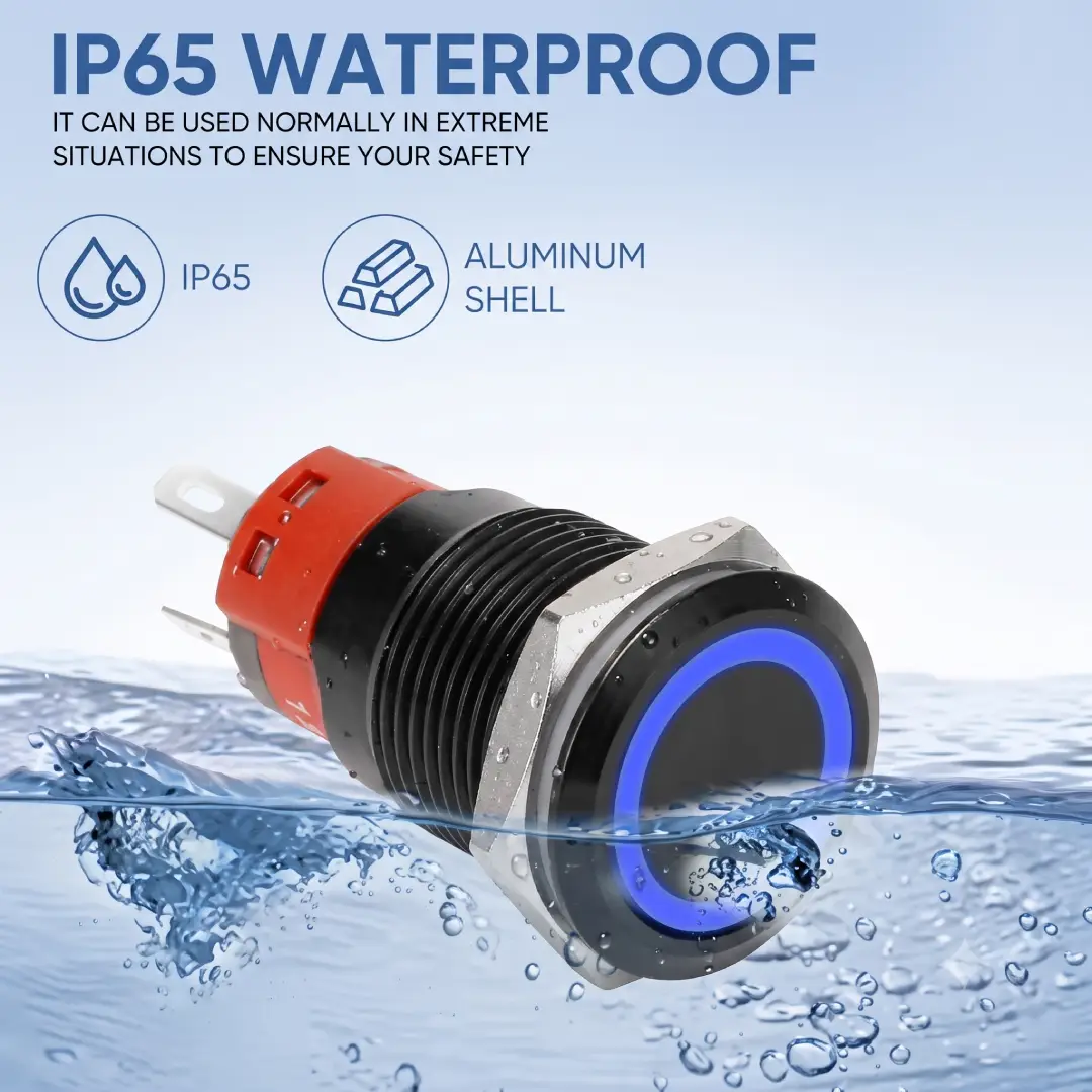 16mm Latching 12V Push Button Switch Waterproof LED On Off image 6