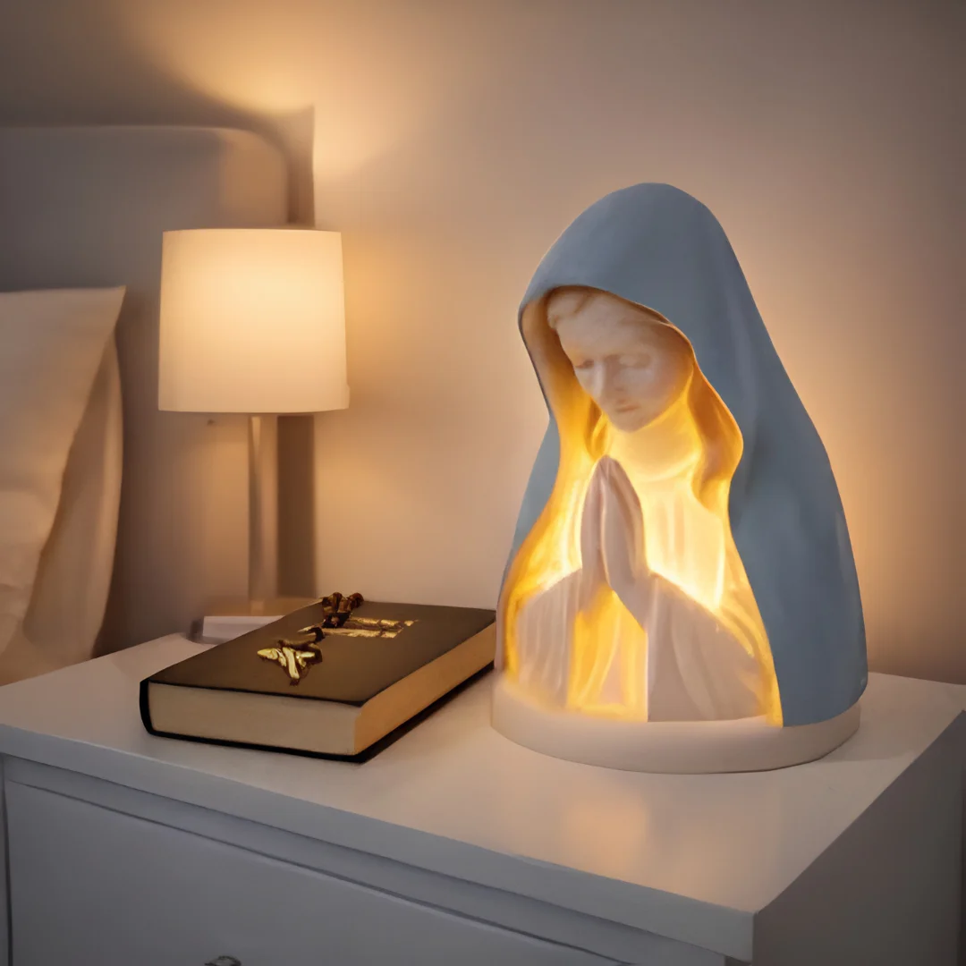 Virgin Mary Night Light Religious LED Lamp for Bedroom Decor image 2