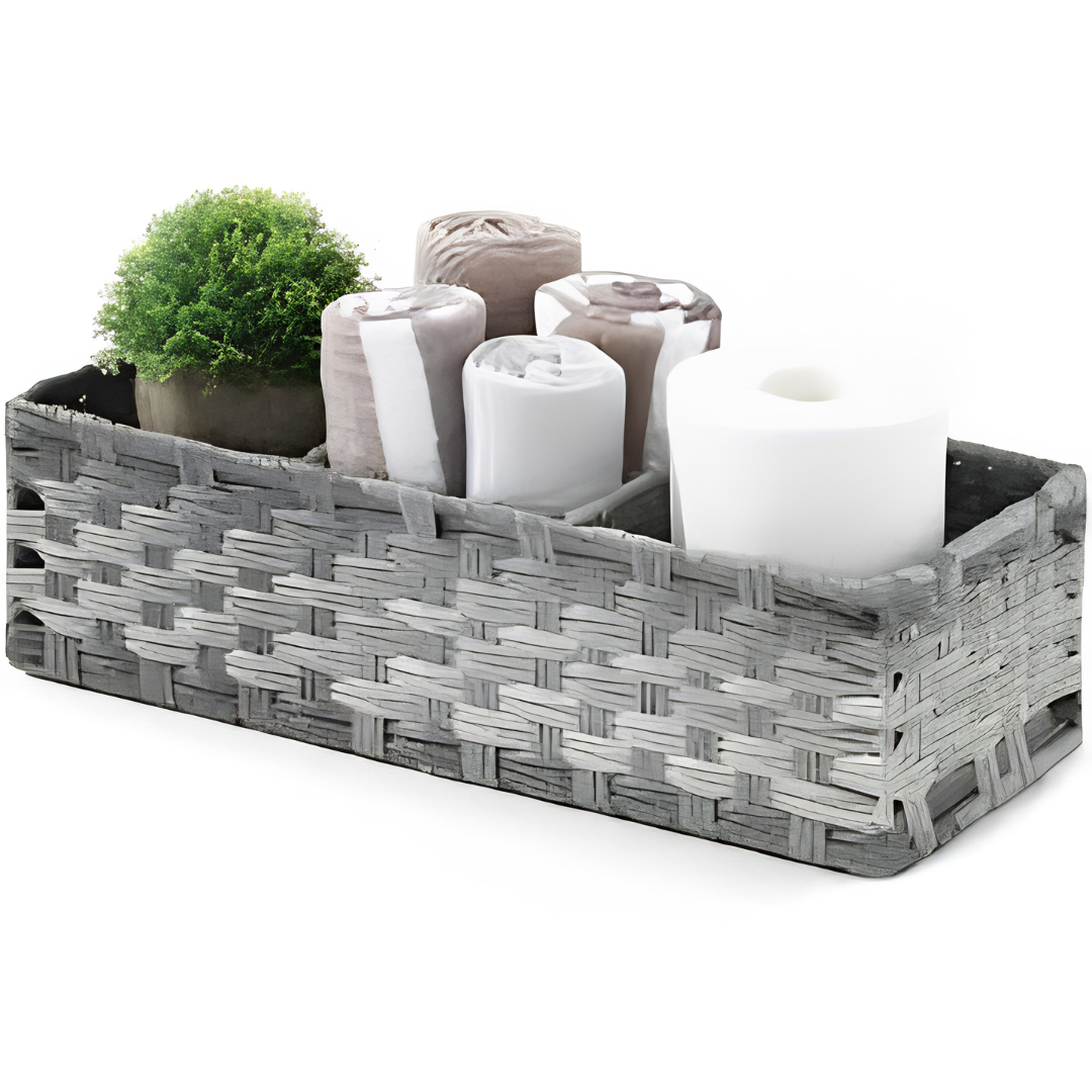 Bathroom Storage Basket with Dividers for Toilet Paper Organizer