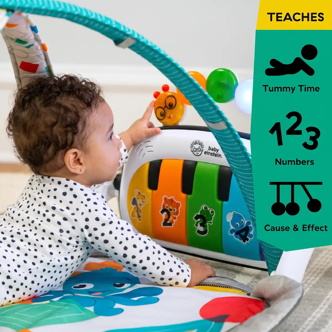 Baby Einstein 4-in-1 Kickin' Tunes Music and Language Play Gym with Piano and Tummy Time Activity Mat image 10