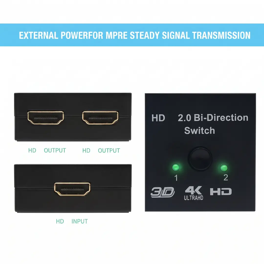 4K Bi-Directional HDMI 2.0 Switch Splitter 1x2/2x1 Adapter for PS4, TV & More image 6
