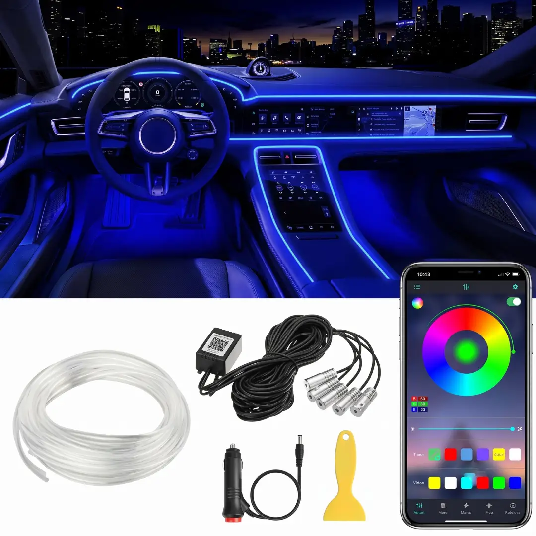 Car Interior LED Strip Lights 12V Ambient Lighting with App and Remote image 3