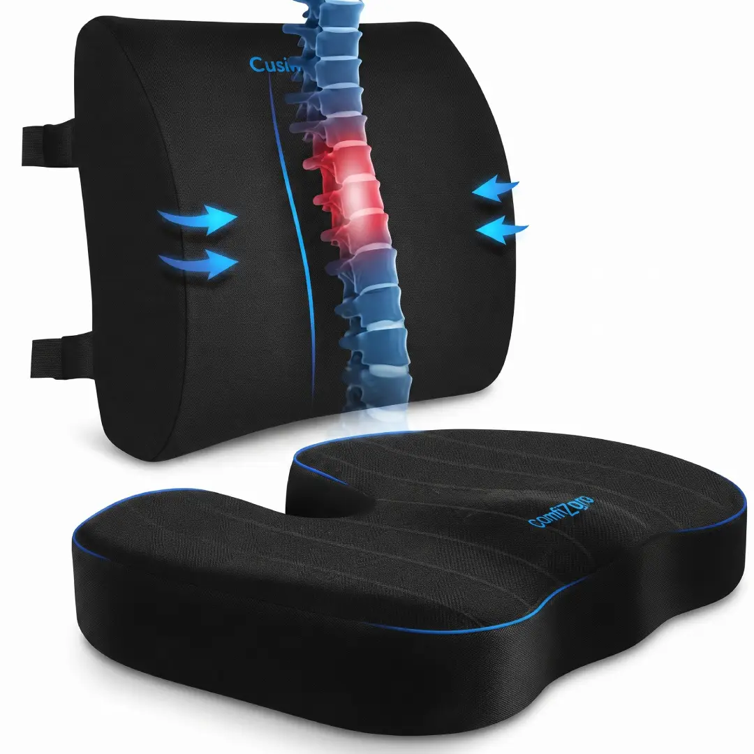 CushZone Ergonomic Memory Foam Seat Cushion image 3