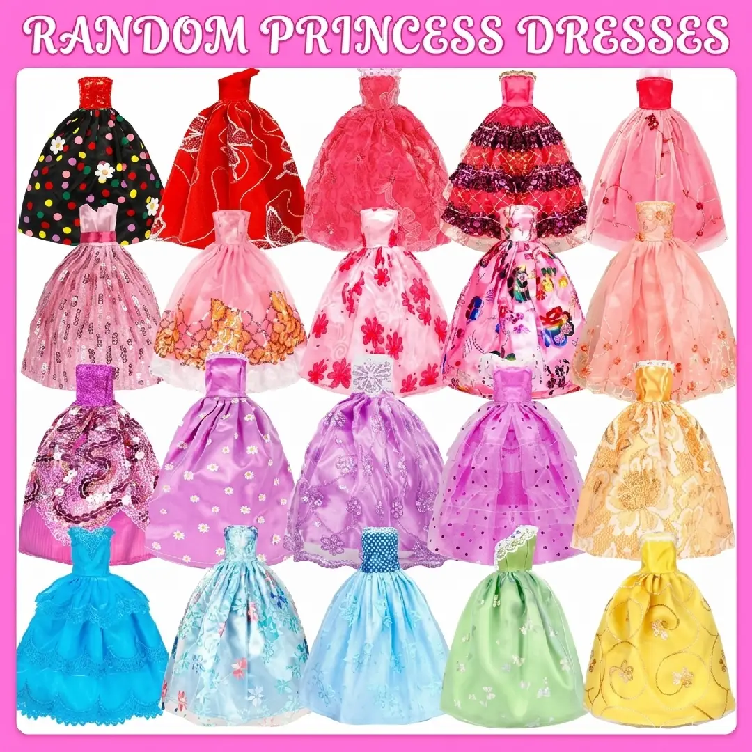 138-Piece Doll Clothes & Accessories Set for 11.5-Inch Dolls – Fashion Dresses, Wedding Gowns, Tops, Pants, Swimsuits, Shoes & Jewelry image 4