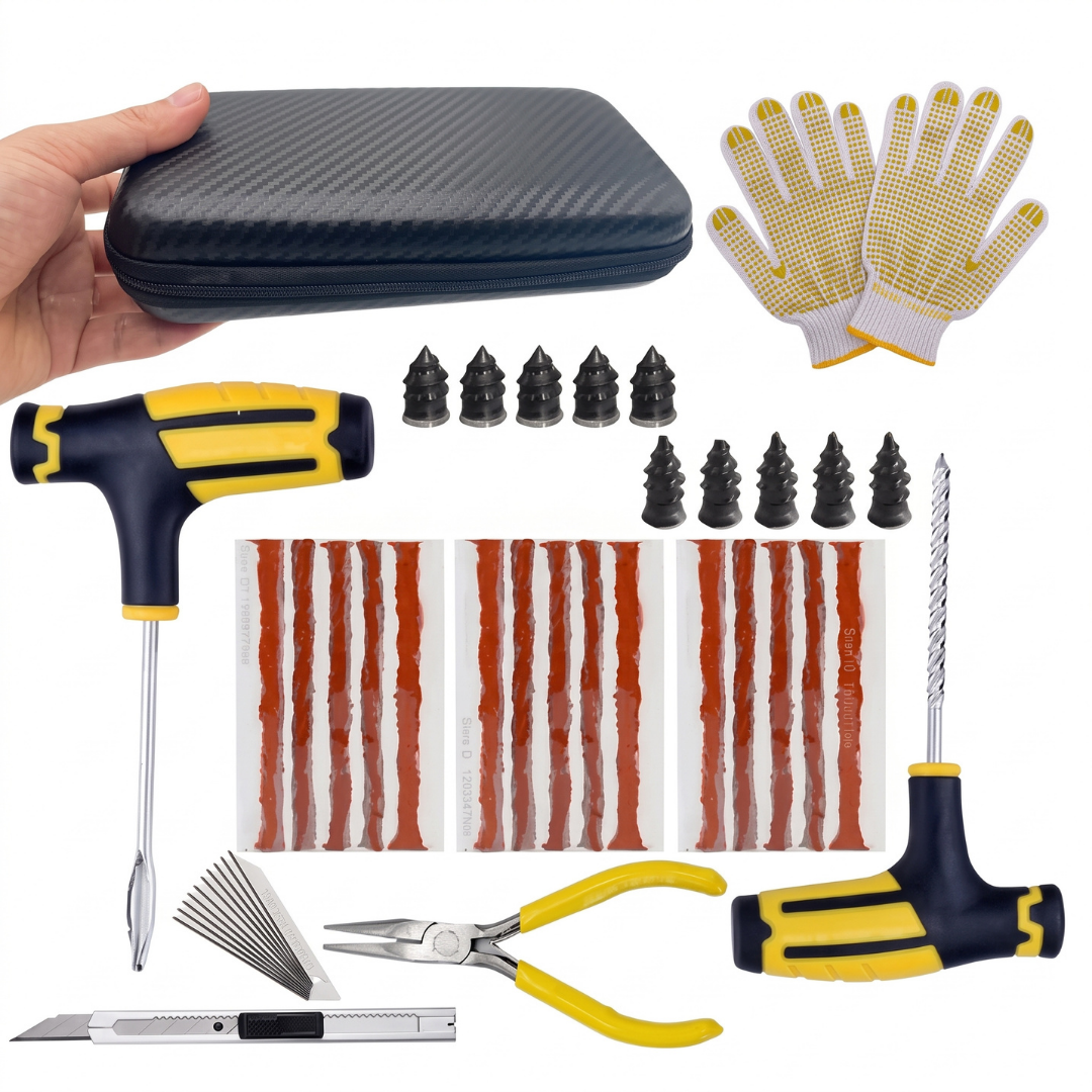 42-Piece Emergency Tire Puncture Repair Kit