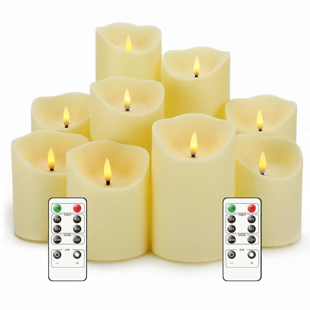 9-Piece Black Flameless LED Candles with Remote & Timer image 10