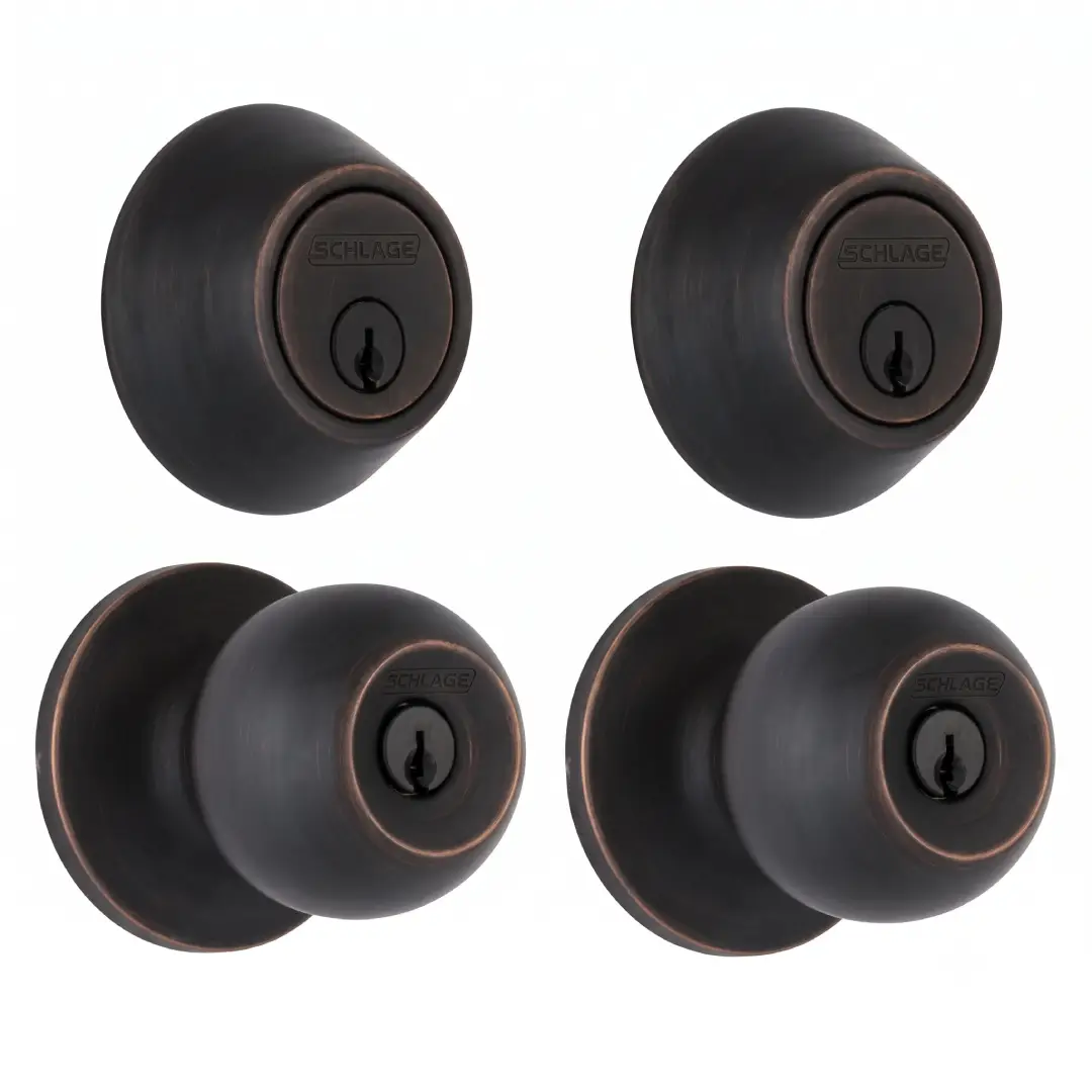 BRINKS Keyed Entry Door Knob and Deadbolt Set 2 Pack image 2