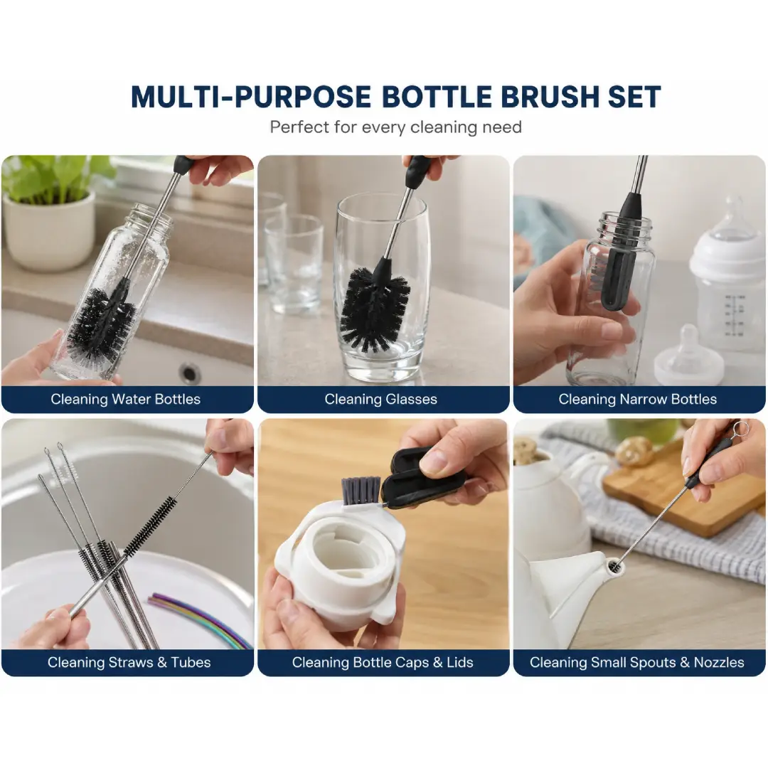 6 Pack Holikme 4 in 1 Cup Lid Cleaning Brush Set image 4