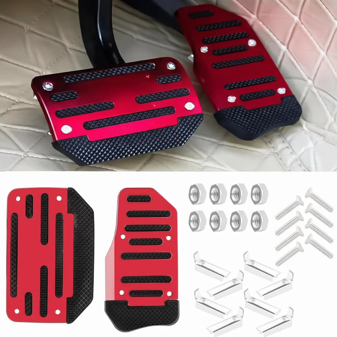 Non-Slip Aluminum Alloy Car Pedal Covers for Automatic Cars 2 Pcs image 3