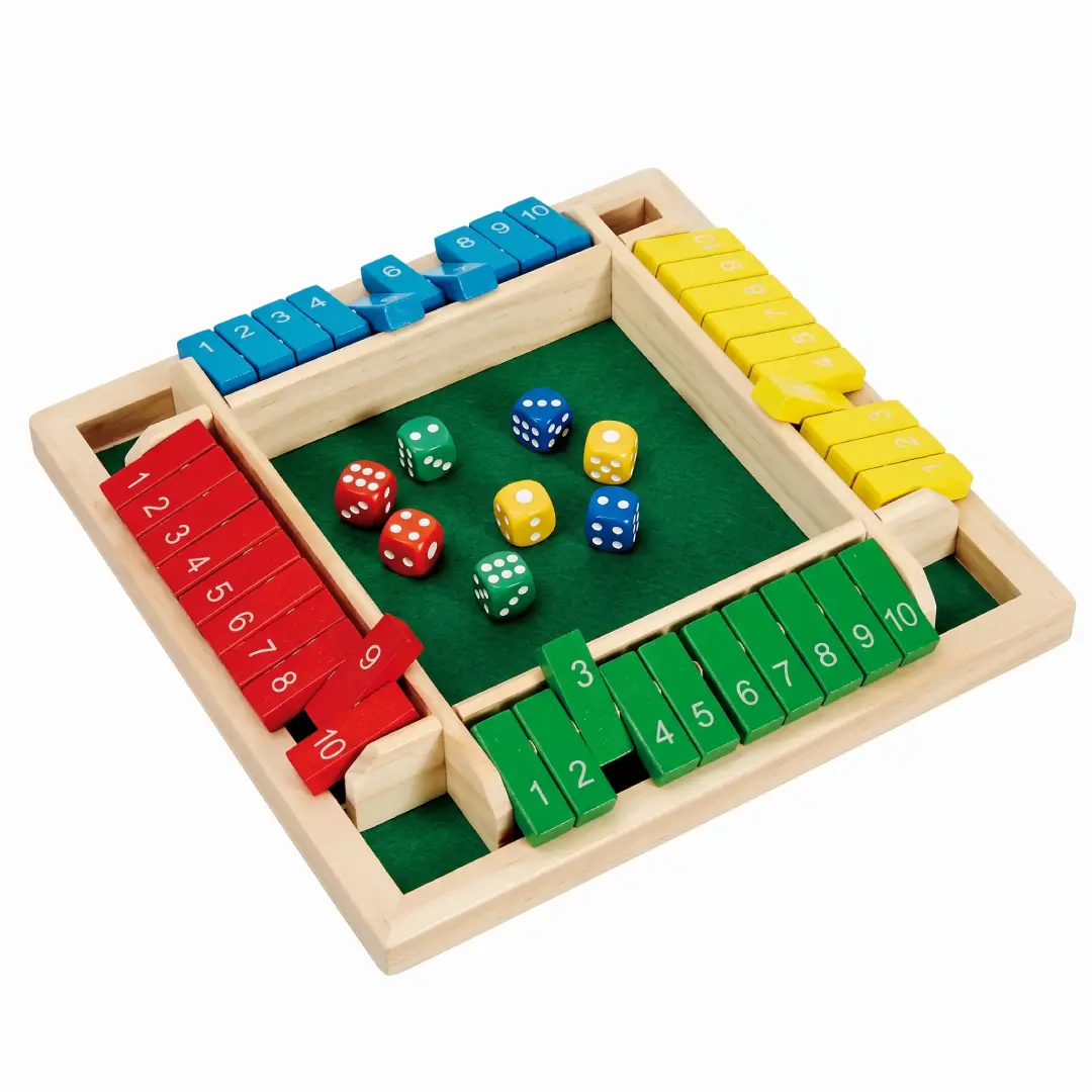Shut The Box Dice Game Wooden Board Math Game for 2-4 Players image 3