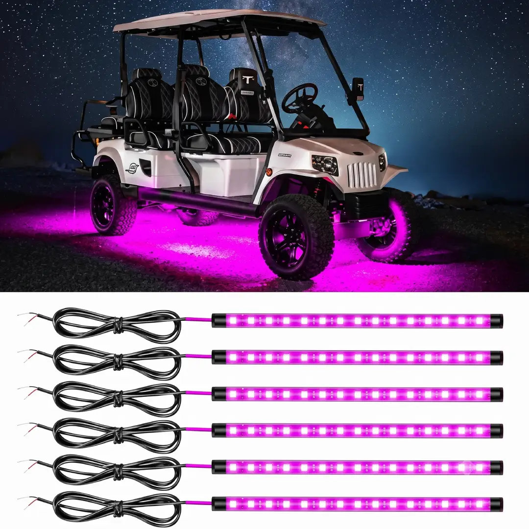 Pink Waterproof Car LED Light Strip 30CM