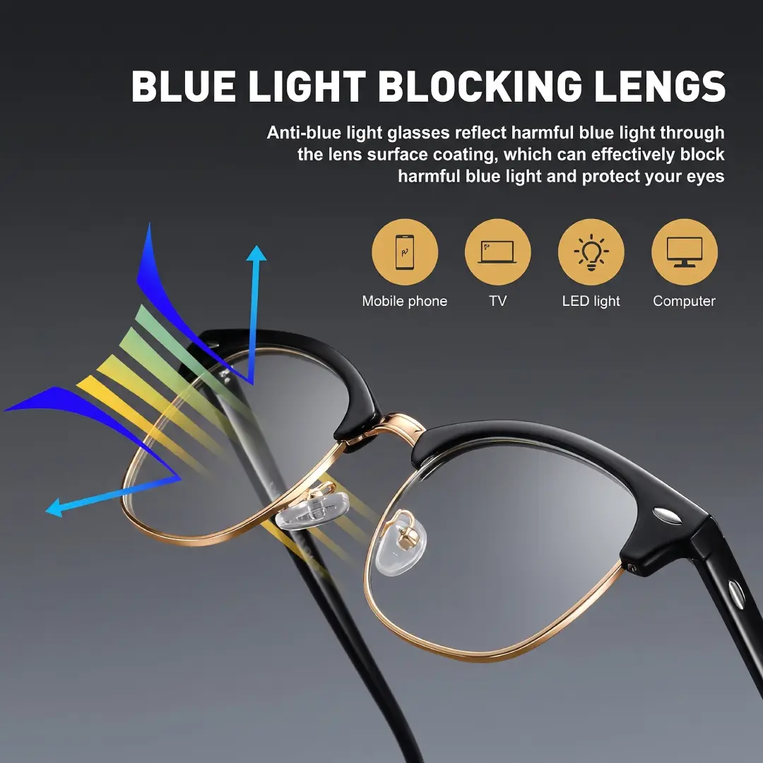 Vintage Blue Light Blocking Glasses for Computer and Gaming image 2