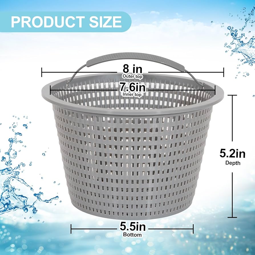 Sepetrel 2 Sets Swimming Pool Filter Basket - Replacement Skimmer Basket for In-Ground Pools - Captures Leaves, Needles and Debris - Most Pump & Water Circulation Systems