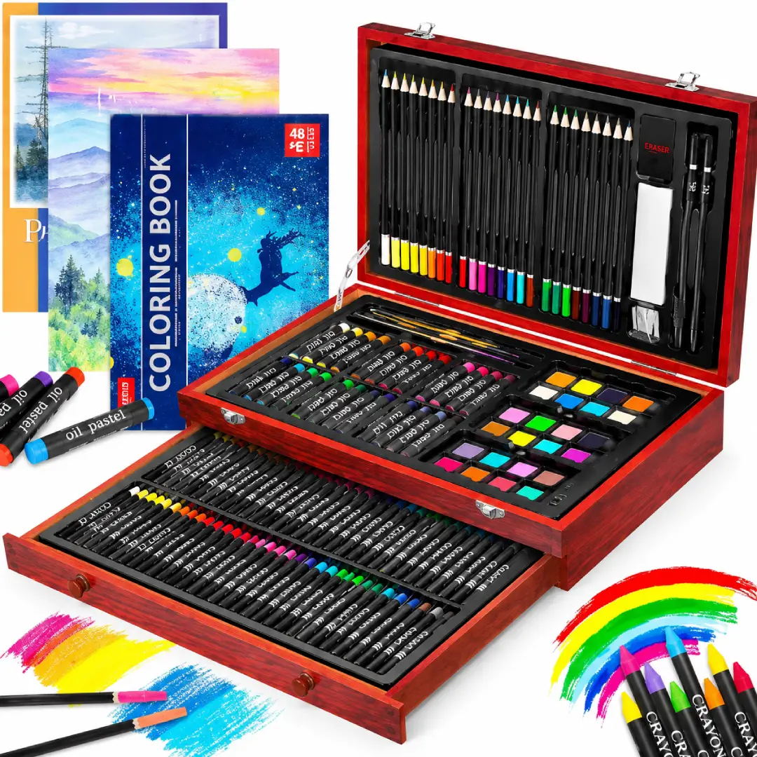 150-Piece Deluxe Art Set – Drawing, Painting & Coloring Kit