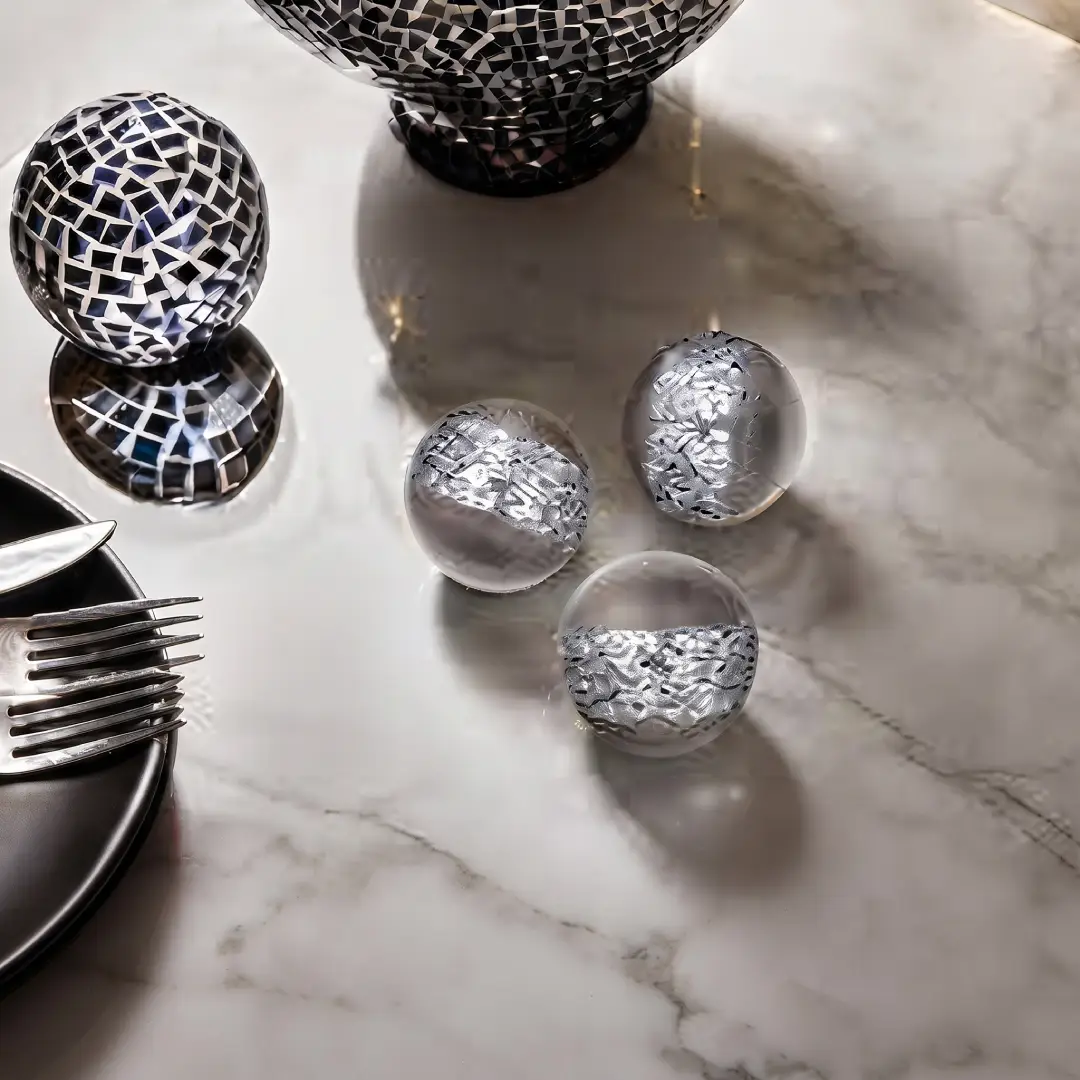 Creative Scents Schonwerk Silver Decorative Balls Set of 3 image 2