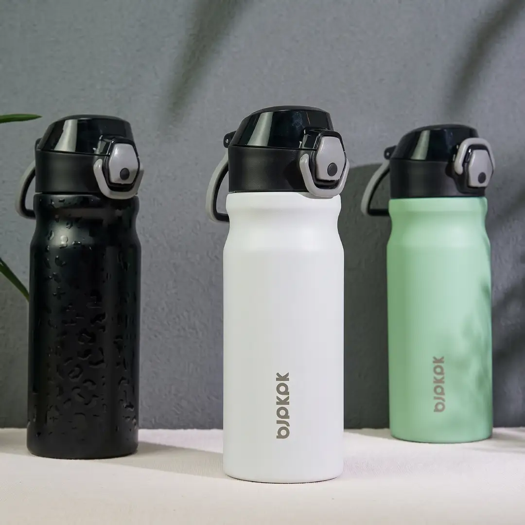 BJPKPK 18 oz Insulated Water Bottle with Straw Lid and Flex Handle