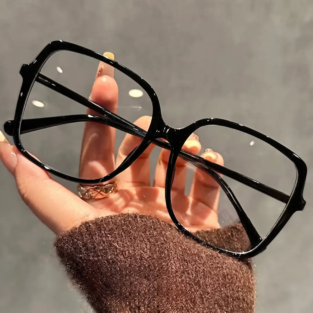 Black Frame Glasses Large Trendy Eyeglass Frames image 1