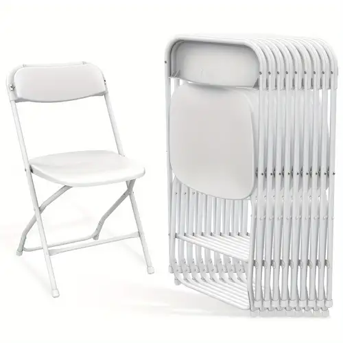 2/6/8pcs Black-White Folding Chairs: Foldable For Easy Storage, for easy To Clean-perfect For Home, Parties Or Outdoor Use
