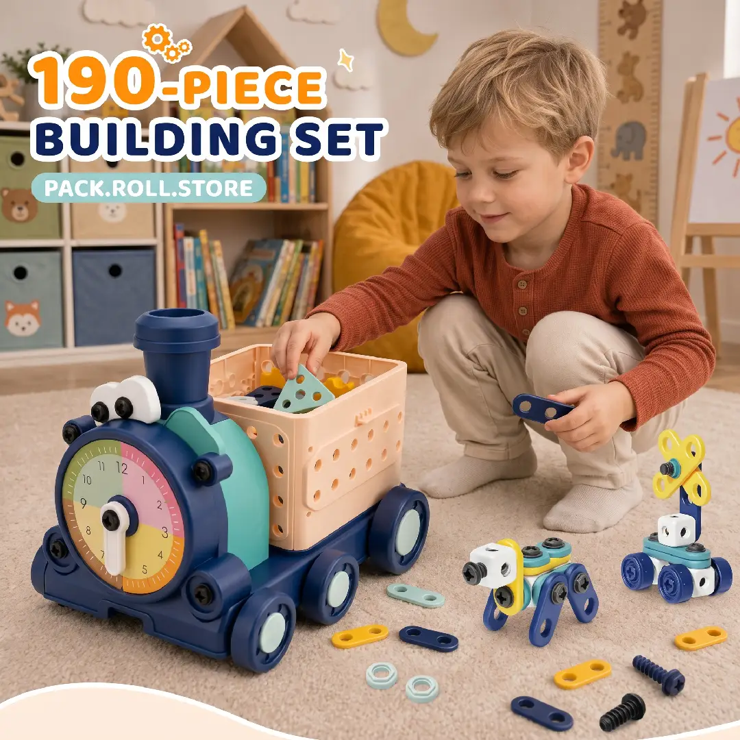 Train Building Set with Toy Drill for Kids image 2
