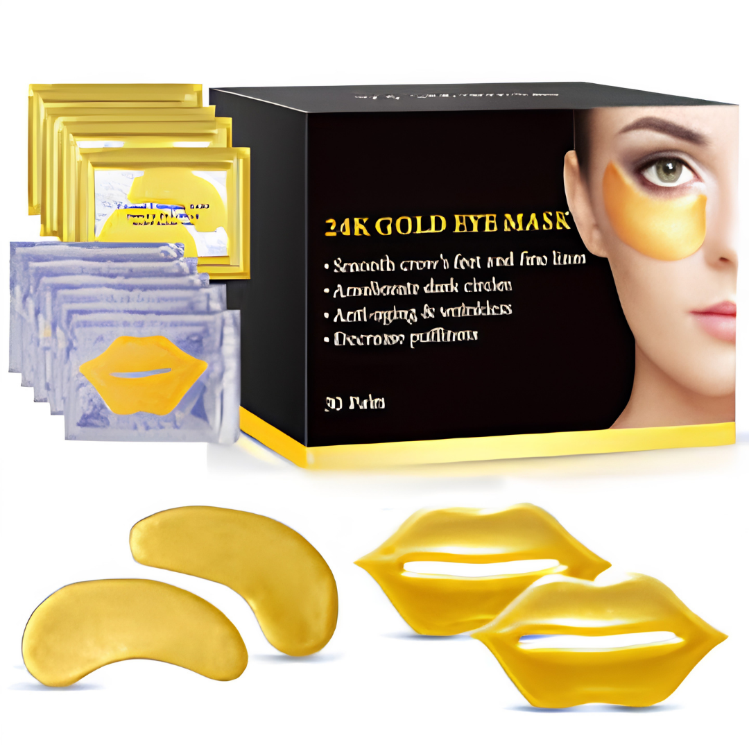 30 Pairs Collagen Under Eye Patches and Lip Mask Skincare Set