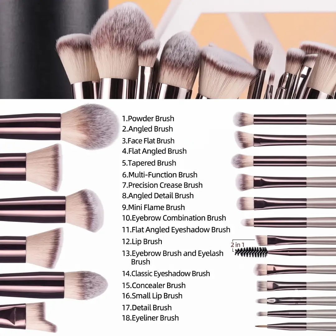 BS-MALL 18 Pcs Makeup Brush Set with Case image 2