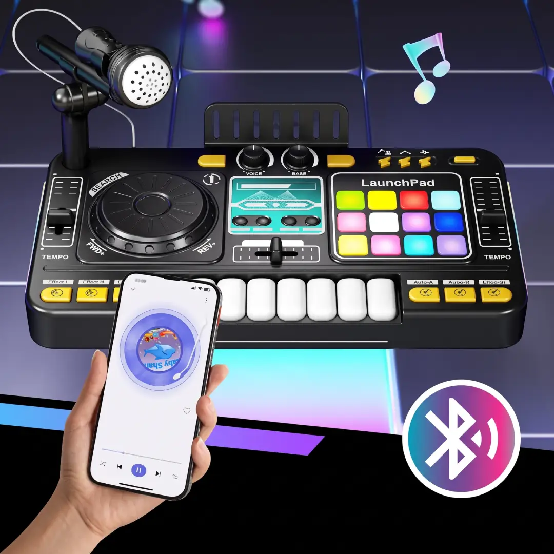 Kids DJ Mixer Controller Toy – Multifunctional Music Effects Keyboard & Electronic Piano Learning Toy image 1