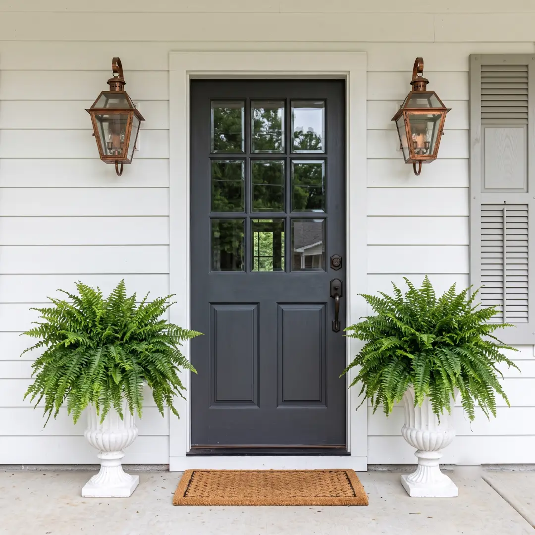 45 Inch Artificial Boston Ferns UV Resistant Outdoor Fake Plants 2 Pcs image 3