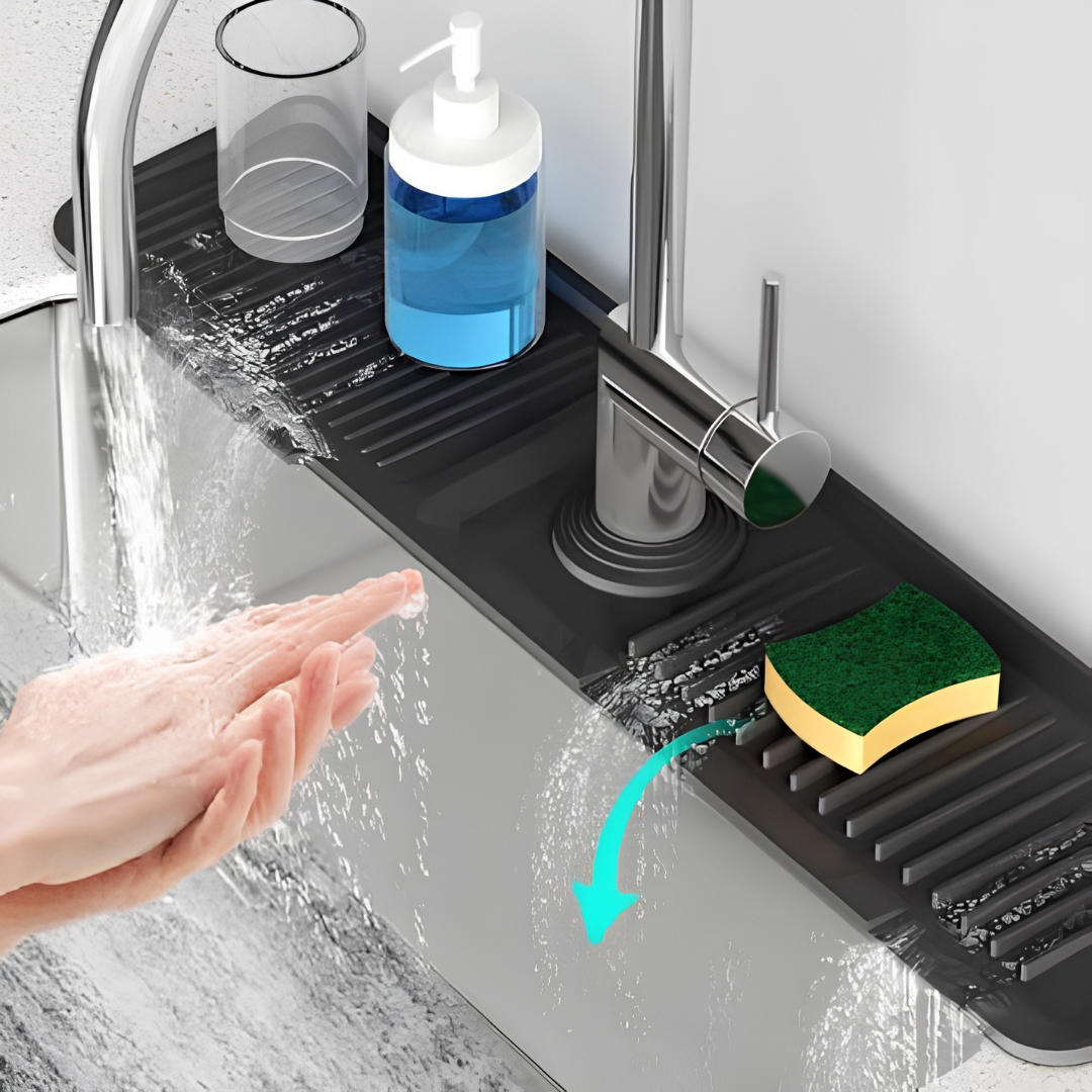 24 Inch Silicone Kitchen Faucet Mat Self Draining Splash Guard image 3