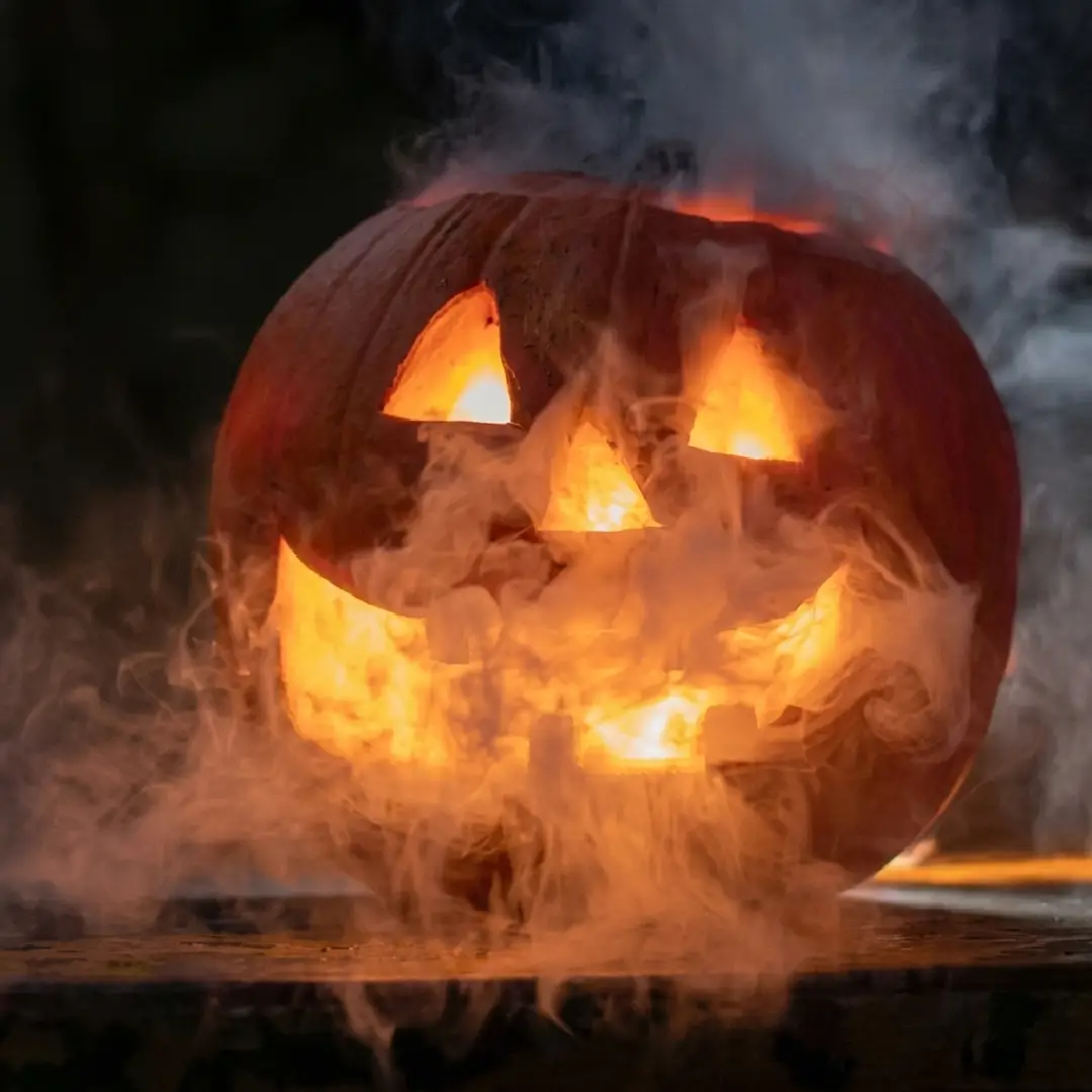 Halloween Smoke Fog Machine, Mini LED Mist Maker, Water Fountain Pond Fogger for Halloween Outdoor Decoration