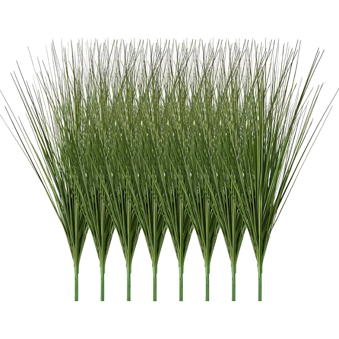24 Bundles Artificial Onion Grass Plants UV Resistant Faux Shrubs