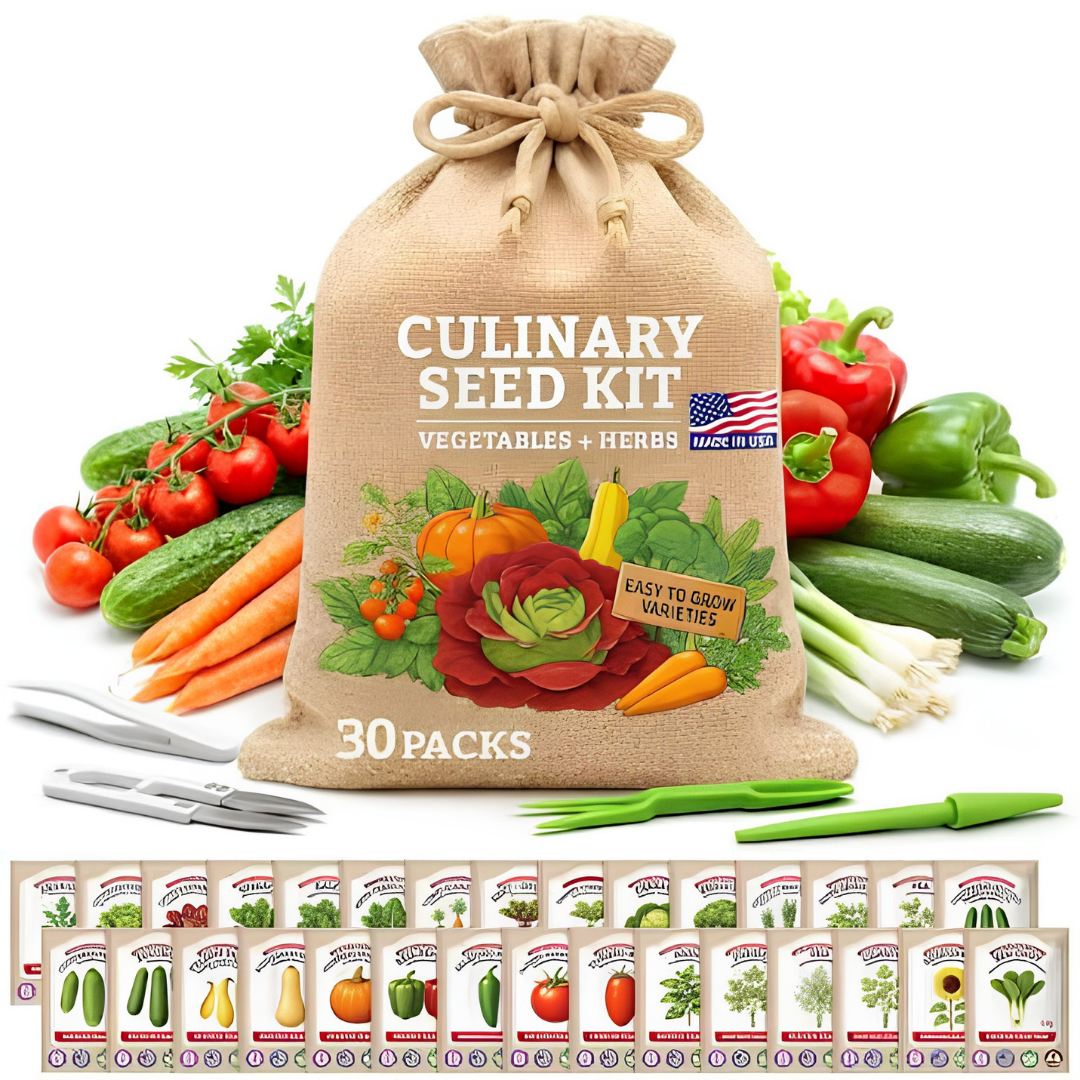 30 Pack Heirloom Vegetable Garden Seeds Non-GMO Variety Kit