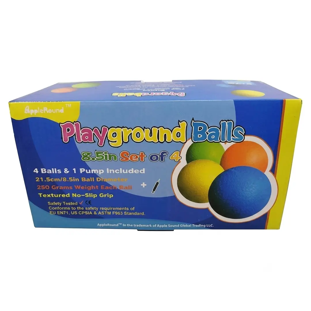 Playground Balls for Kids 4 Pack 9 Inch Dodgeballs with Pump image 2