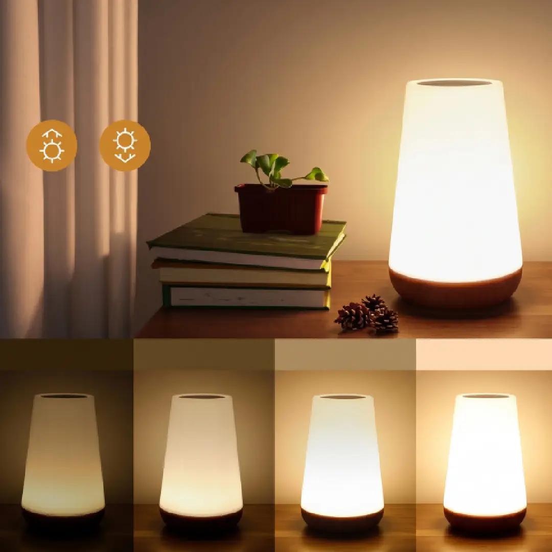 USB Rechargeable Touch Lamp, Dimmable RGB Table & Bedside Night Light with 13 Colors for Bedroom, Baby & Kids image 4