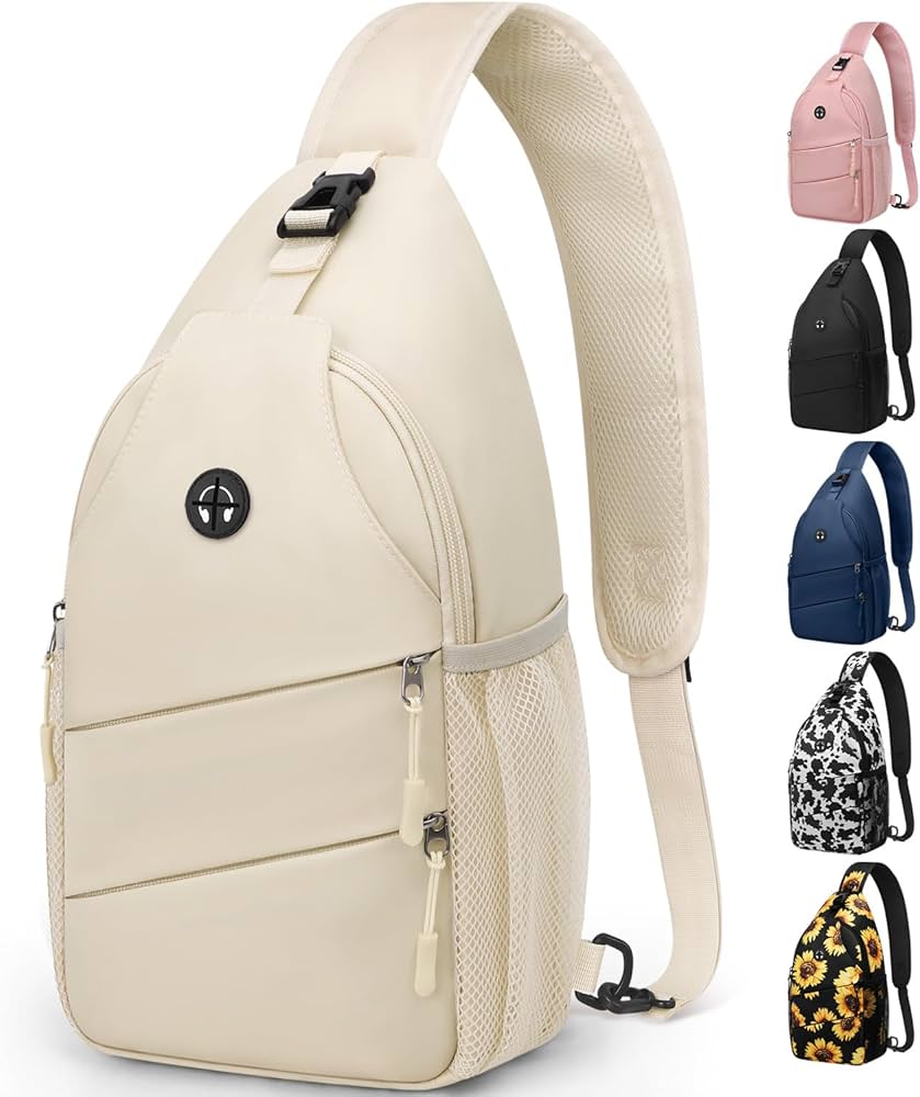 Pritent Crossbody Bags for Women Men Trendy Sling Bag Backpack Casual Chest Bag with Convertible Shoulder Strap