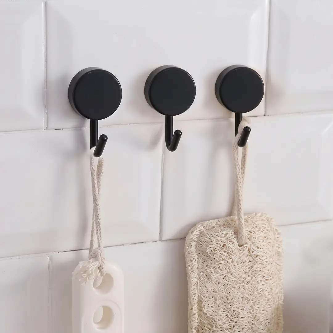 Self-Adhesive Wall Hooks, No-Drill Hanging Hooks for Keys, Clothes, Bags & Towels, Kitchen & Bathroom Organizer image 2