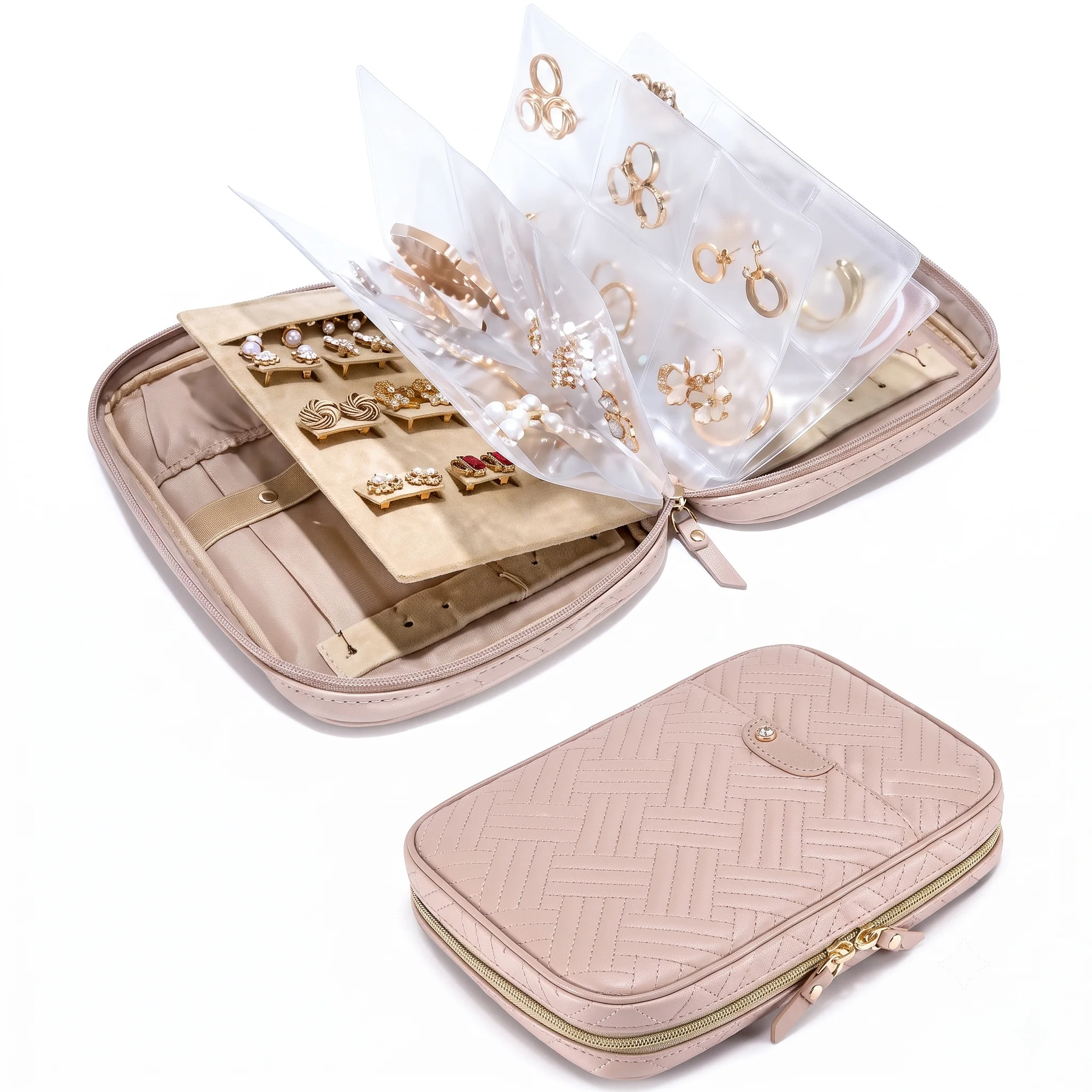 BAGSMART Travel Jewelry Organizer Bag for Necklaces and Rings