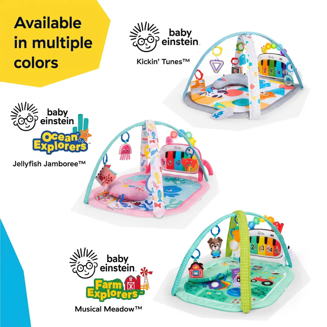 Baby Einstein 4-in-1 Kickin' Tunes Music and Language Play Gym with Piano and Tummy Time Activity Mat image 5