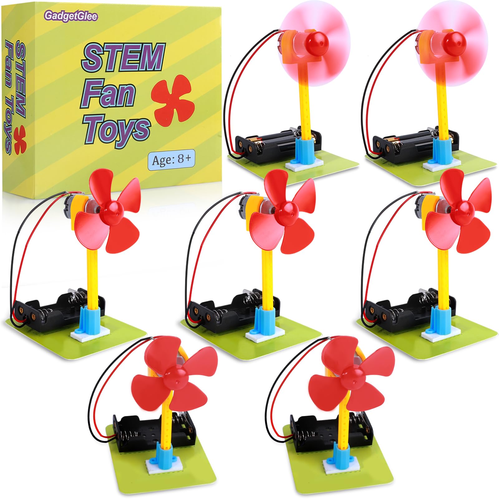 STEM Toys Science Kits, 7 Bulk Electric Circuit Kit for Kids Classroom, STEAM Activities Crafts Electrical Experiment 2nd 4th 5th Grade STEM Gifts, Build a Fan Activity Projects School Party Favors