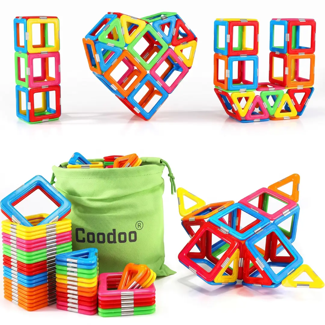 COODOO Magnetic Blocks Tough Tiles Starter Set – STEM Building Toy for Kids image 2