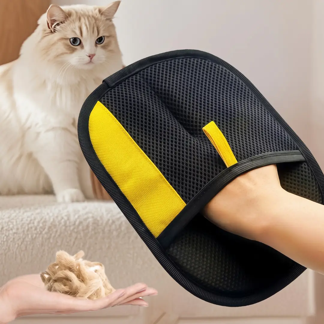 2-in-1 Pet Hair Remover Glove & Lint Roller for Cats & Dogs, Reusable Washable Grooming Tool for Pet Fur Removal image 3
