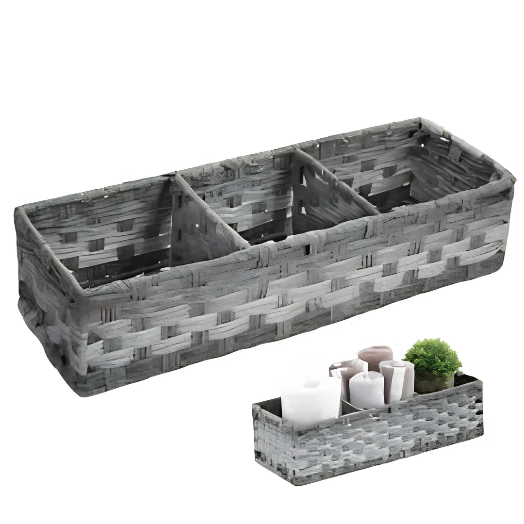 Bathroom Storage Basket with Dividers for Toilet Paper Organizer image 2