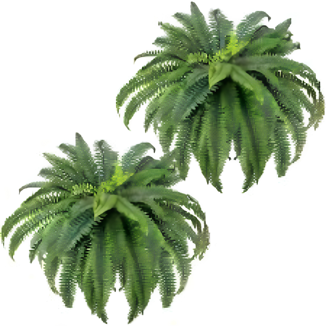 45 Inch Artificial Boston Ferns UV Resistant Outdoor Fake Plants 2 Pcs