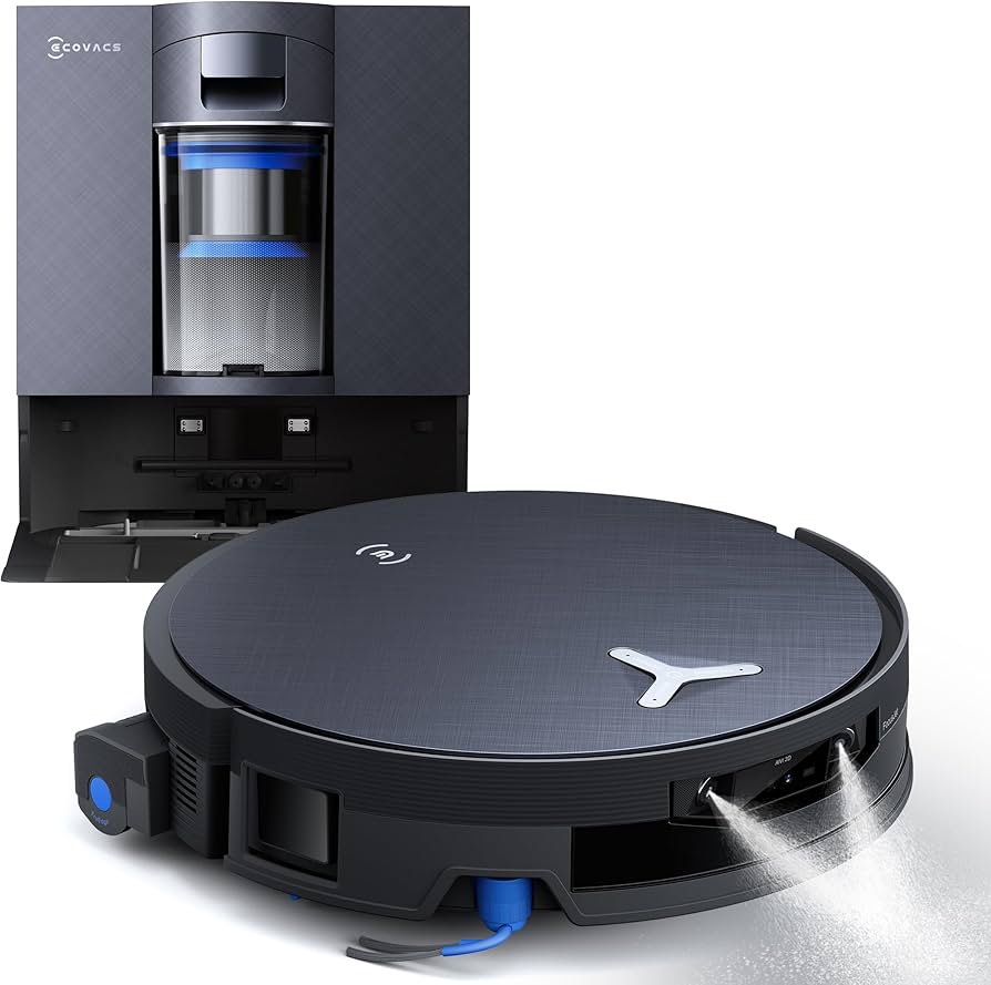 ECOVACS DEEBOT X12 OMNICYCLONE Robot Vacuum and Mop, 22,000Pa Blast Suction, FocusJet + OZMO Roller Self-Washing Mop, TruEdge Cleaning, Bagless OMNICYCLONE Station, ZeroTangle, AIVI 3D AI Navigation