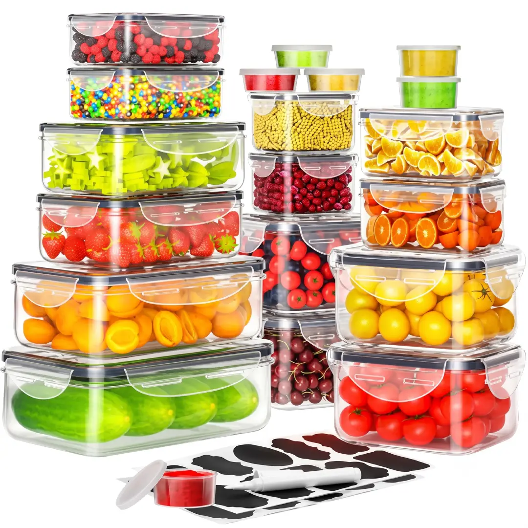 40 PCS Airtight Food Storage Containers with Lids and Labels image 1