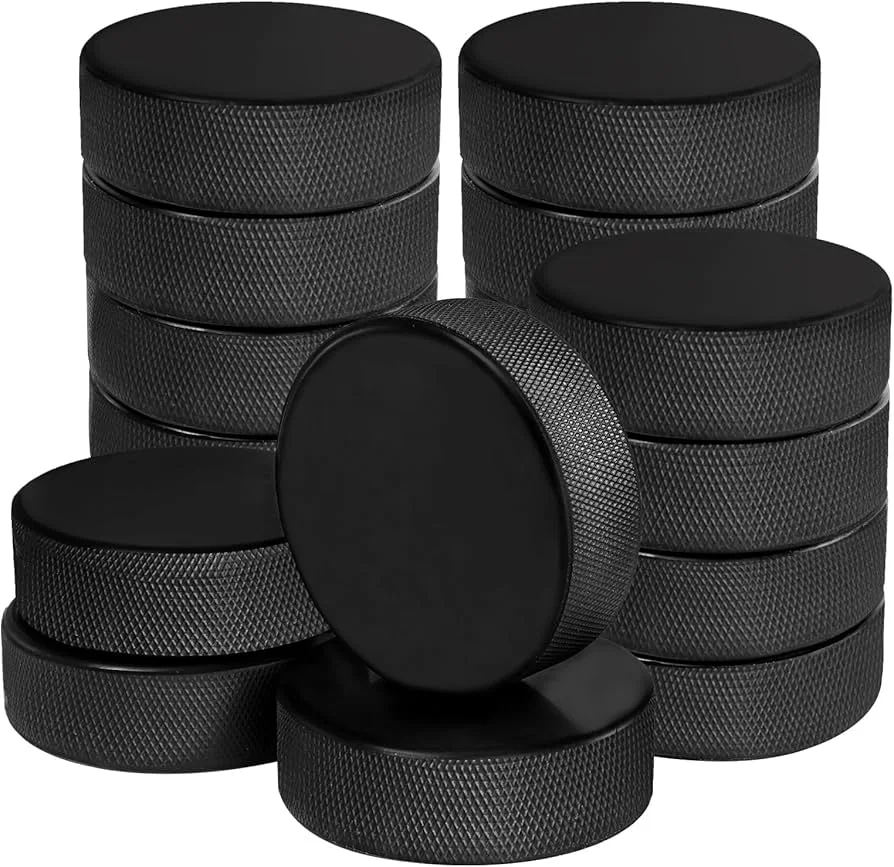 18 Pack Official Regulation Ice Hockey Pucks with Mesh Bag image 1