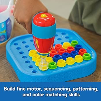 Educational Insights Design & Drill Bolt-It Bucket - Construction Toys & Toddler Tools, Kids Tool Set with Real Electric Drill Toy, Take Apart STEM Set, Building Kits and Gifts for Ages 3+