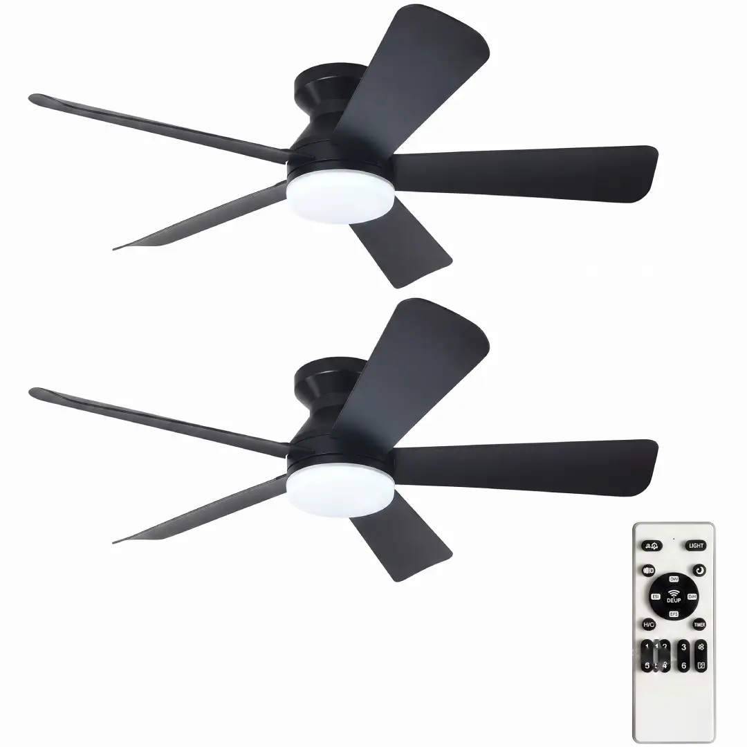 Depuley 42 Inch Black Ceiling Fan with Light and Remote image 2