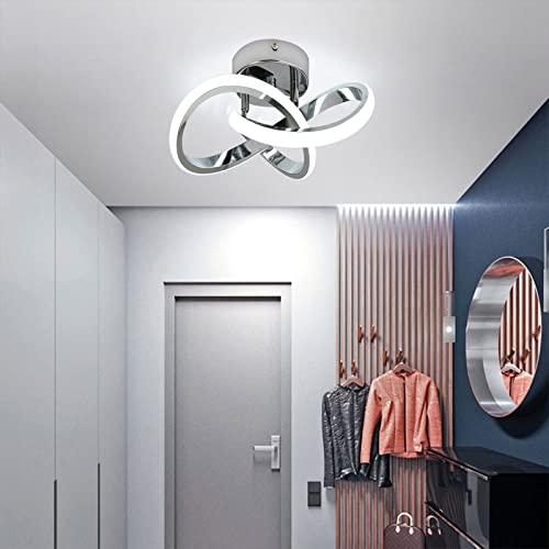 CANEOE Hallway Light Acrylic Modern LED Ceiling Light Fixtures Cool White 6000K Close to Ceiling Lights for Bedroom Bathroom Kitchen Balcony Corridor Stair Aisle Curved Creative Design Celing lamp