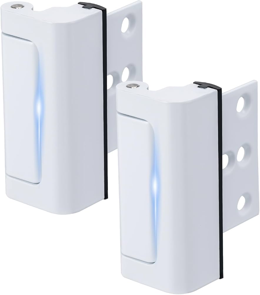 Husfunov 2 Pack Home Security Door Lock,Childproof Door Reinforcement Lock,with 3" Stop Withstand 800 lbs,for Inward Swing Doors,Night Kids Safety Metal Flip Lock Deadbolt Latch (Silver)