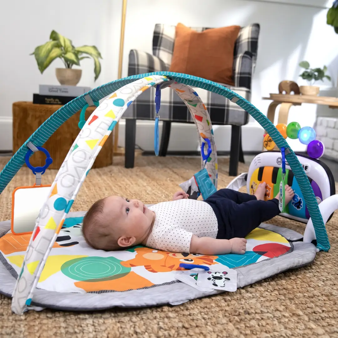 Baby Einstein 4-in-1 Kickin' Tunes Music and Language Play Gym with Piano and Tummy Time Activity Mat image 2